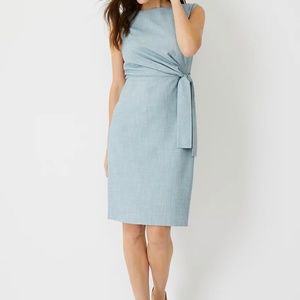 Ann Taylor Tie Waist Dress in Cross Weave NWT